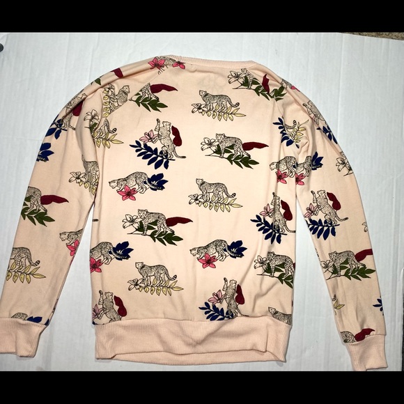 Chaser Pink Cheetah & Floral Woman’s Long Sleeves Top Size S - Picture 4 of 10